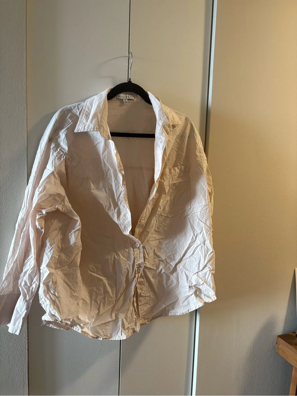 Matching Set Light Pink Button-Up Shirt with matching shorts